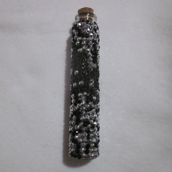 Black and Silver Bling Empty Potion Bottle. - Picture 1 of 6